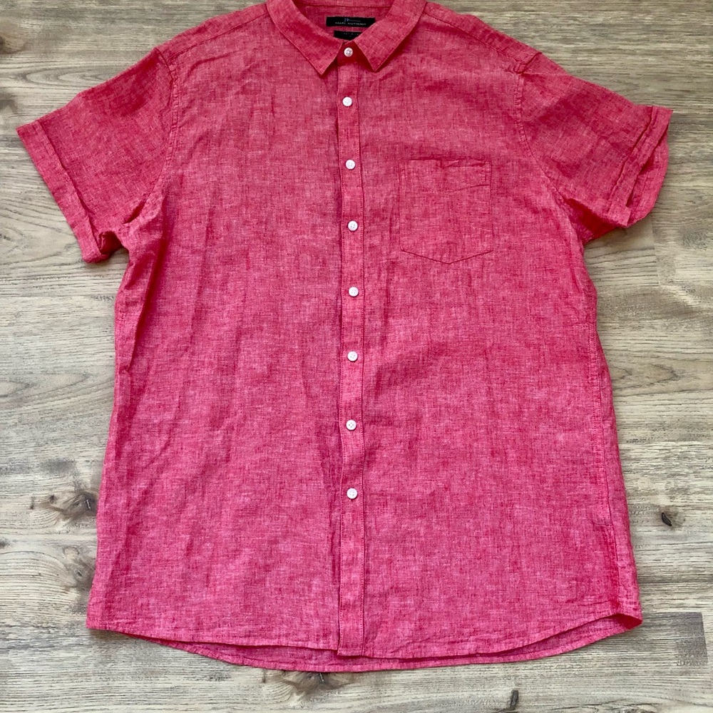 Marc Anthony Casual Red Button Down Shirt